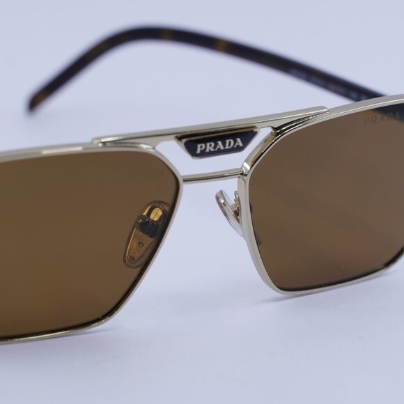 🕶️ New Prada PR58YS ZVN5Y1 Polarized Sunglasses - Pale Gold Frame - Picture 6 of 10
